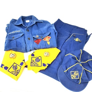 Vintage Cub Scouts 1960s Sanforized BSA Uniform Shirt Pants 2 Neckerchiefs Hat