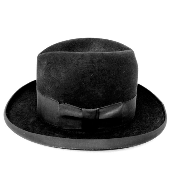 Vintage STETSON Black Fedora Hat 1960s St Regis Royal… Gem