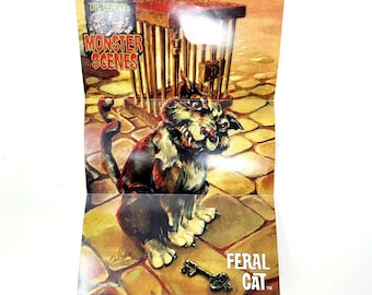 Vintage Small Dr Deadlys Monster Scenes Feral Cat Poster Jim Craig 2011 Dencomm