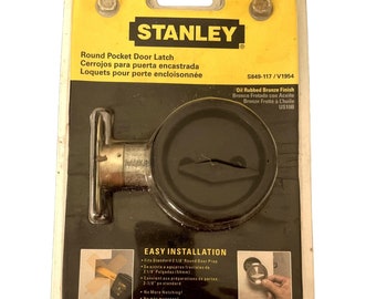 Stanley Hardware Round Pocket Door Latch Oil Rubbed Bronze Finish S849-117/V1954