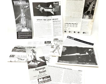 Vintage Assembly Directions For Model Kit Aircraft And Weapons Lot of 9 Papers
