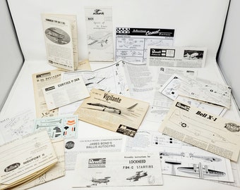Vintage Assembly Directions For Model Kit Aircraft Helicopters Lot of 16 Papers