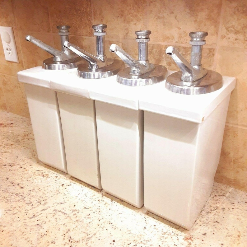 Vintage 1950's Set of 4 Soda Fountain Syrup Dispensers Etsy