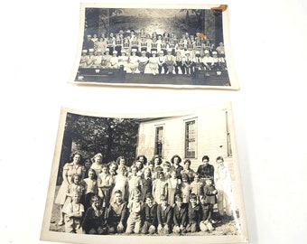 Vintage Portersville PA School House Pictures Lot of 2 Black And White Photos