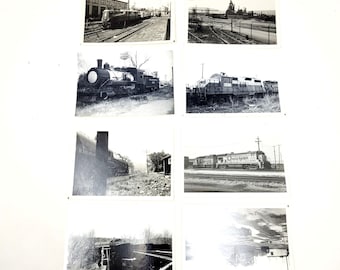 Antique Train Photos Lot Of 8 Ohio Maryland Pennsylvania Black And White Picture