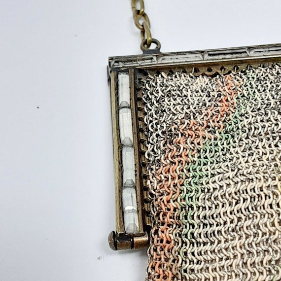 1920's Antique Enameled Mesh Dresden Flapper Purs… - image 3