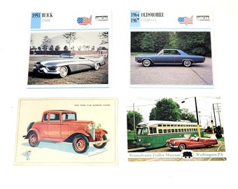 Vintage Car Pictures Lot Of 4 Photo Cards 51 Buick Oldsmobile 1932 Ford Coupe