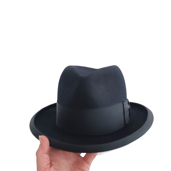 Vintage STETSON Black Fedora Hat 1960s St Regis Royal… Gem