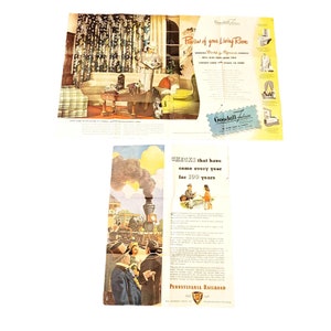 Vintage 1946 Lt of 2 Advertisements Saturday Evening Post Pennsylvania Railroad