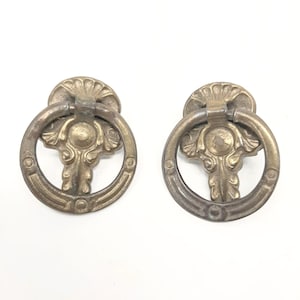 Antika Tudor Revival-lådhandtag i brons - set om 2