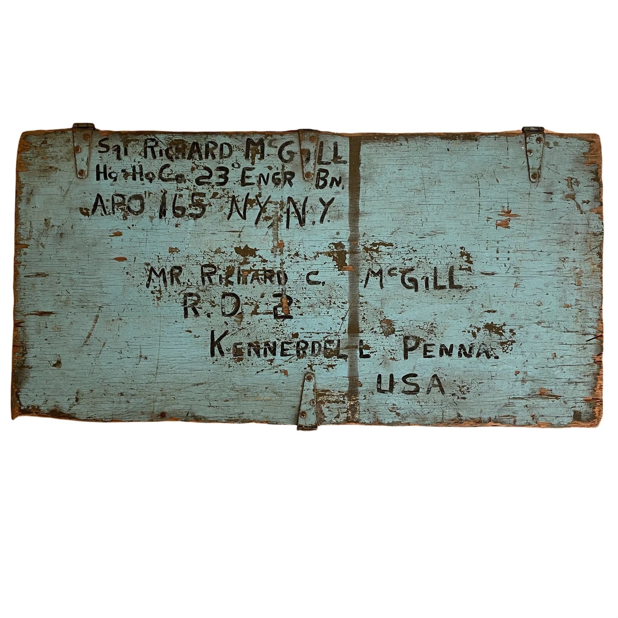 US Army Wood and Metal Footlocker 1950s/1960s 
