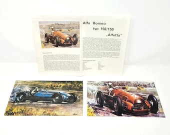 Vintage Vladimir Bidlo Racing Cars Pictures Alfa Romeo Typ 158 159 Alfetta Kit