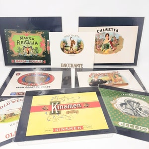 Anuncios de cigarros antiguos Lote de 8 signos de fumar Documentos de litografía 1900s