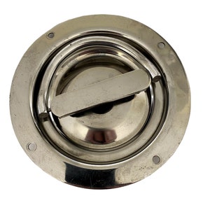 Vintage Hansen Large Stainless Steel Flush-Mounted Non-Locking D-Ring Handle