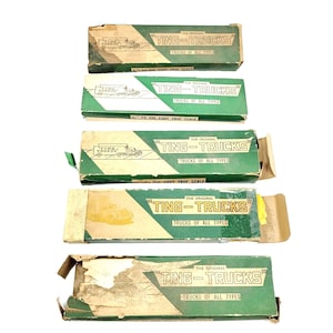 Vintage Seltene 1930 Original Ting Trucks Balsa Holz Modell Bausatz Lot von 5 Sammlerstück