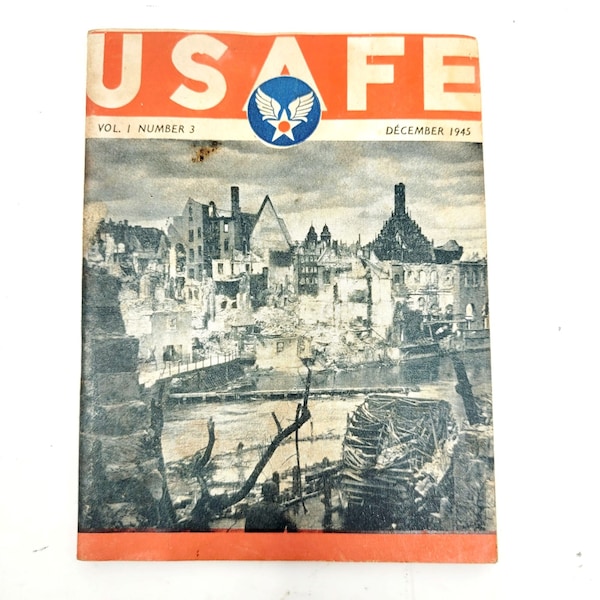 Vintage USAFE Vol 1 Number 3 December 1945 WWII Booklet Letter Military Soldiers