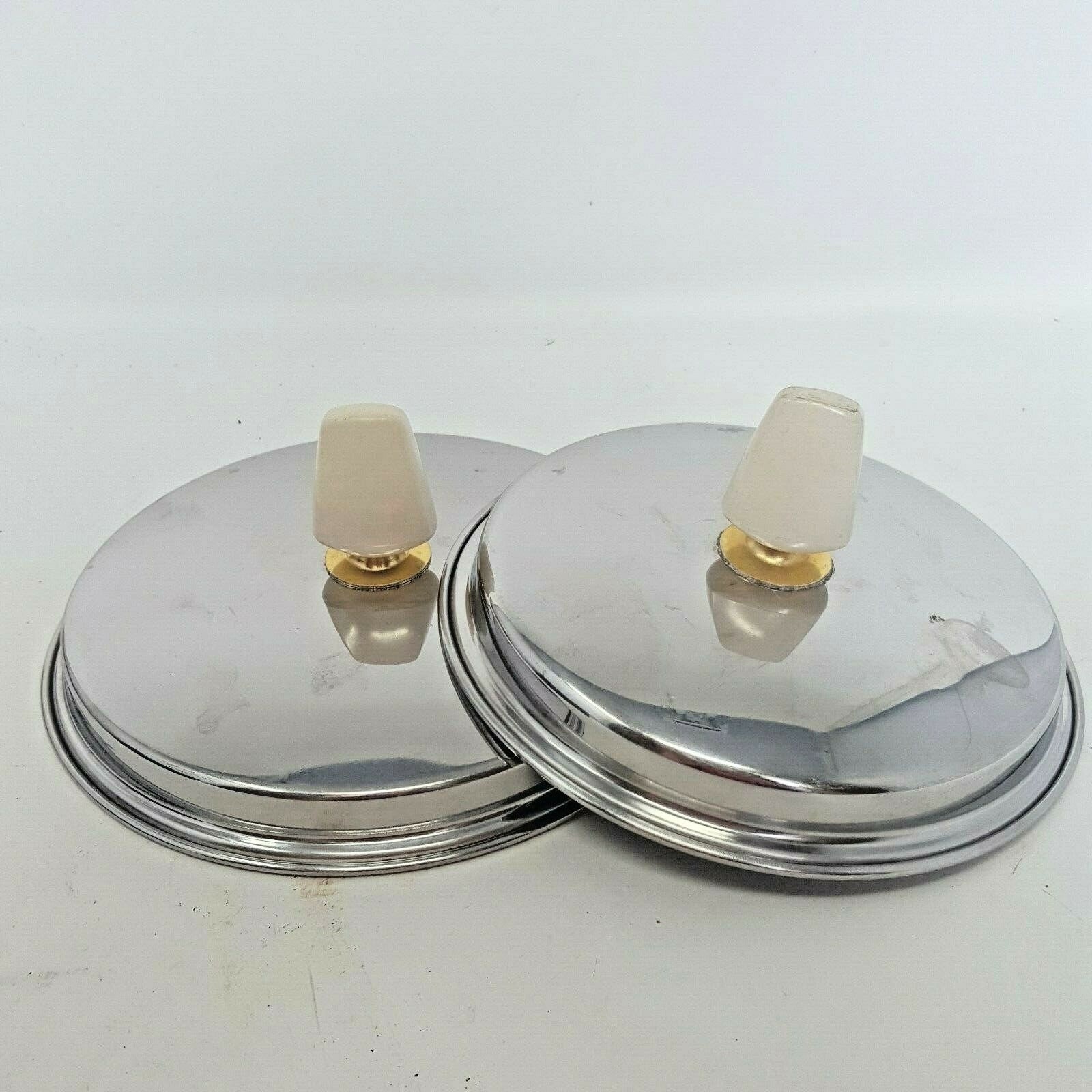 Vintage Stainless Replacement Pot Lids White Bakelite MCM Etsy Sweden