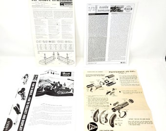 Vintage Assembly Directions Military Model Kit Tank And Weapons Lot of 4 Papers