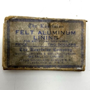 Vintage Roscinian Felt Aluminum Lining for Artificial Dentures No. 110115