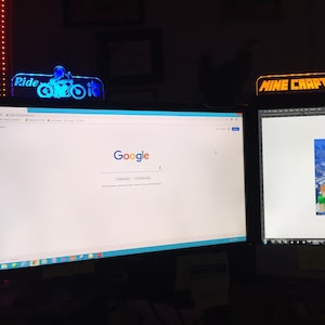 Edge lit LED sign for computer monitors and desks, USB powered, 7&quot; x 2.25&quot;