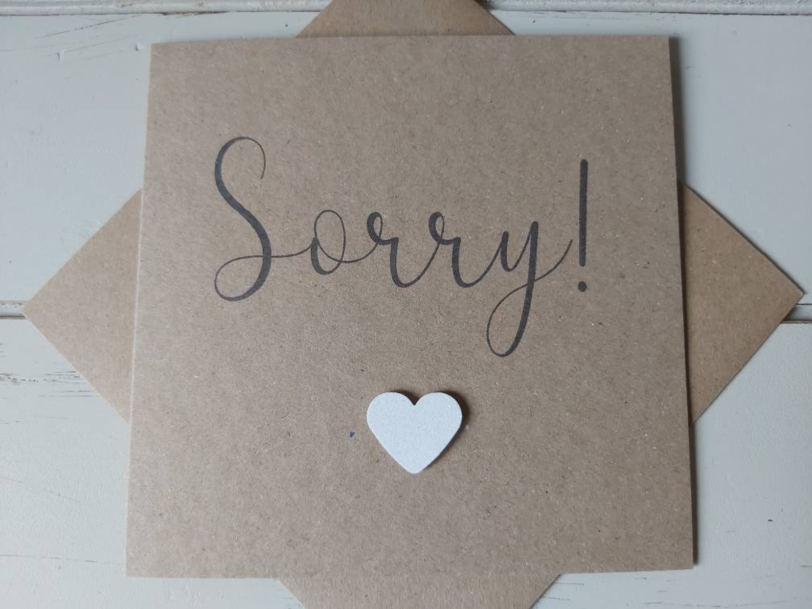 Sorry Card. Apology Card. Simple and elegant calligraphy card. Etsy