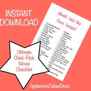 Ultimate Chick Flick Movie Checklist PDF Printable Marathon