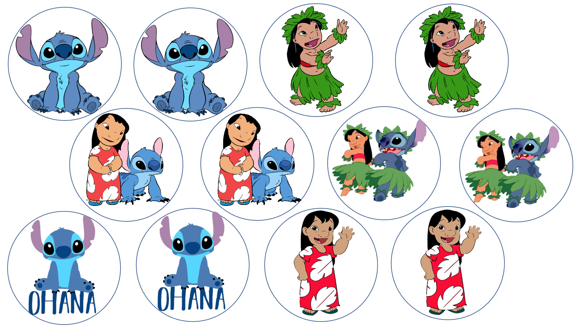 Lilo & Stitch Cupcake Toppers, Edible Picture