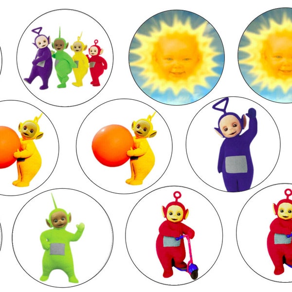 12 x Teletubbies Edible Cupcake Toppers