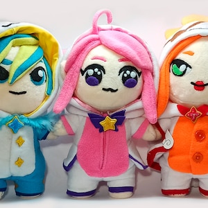 Star Guardians, Star Guardians, Pajama Guardians, Lux, Ezreal, Miss Fortune, Soraka, Lulu, plushie LoL, League of Legends