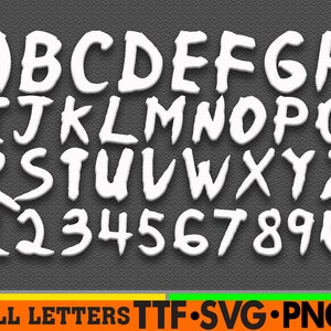 Schrift Anime Cartoon Buchstaben und Zahlen SVG PNG Ninja Clipart Bundle Svg PNG Bundle Für Cricut Silhouette Datei Instant Download Digital