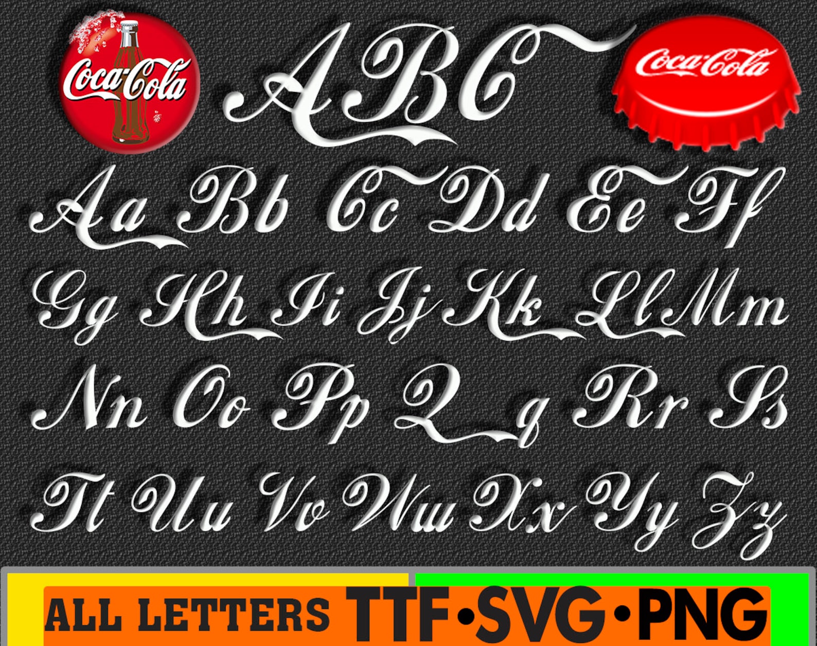 Cola Schrift Cola Alphabet Buchstaben Svg Cursive Schrift Svg | Etsy