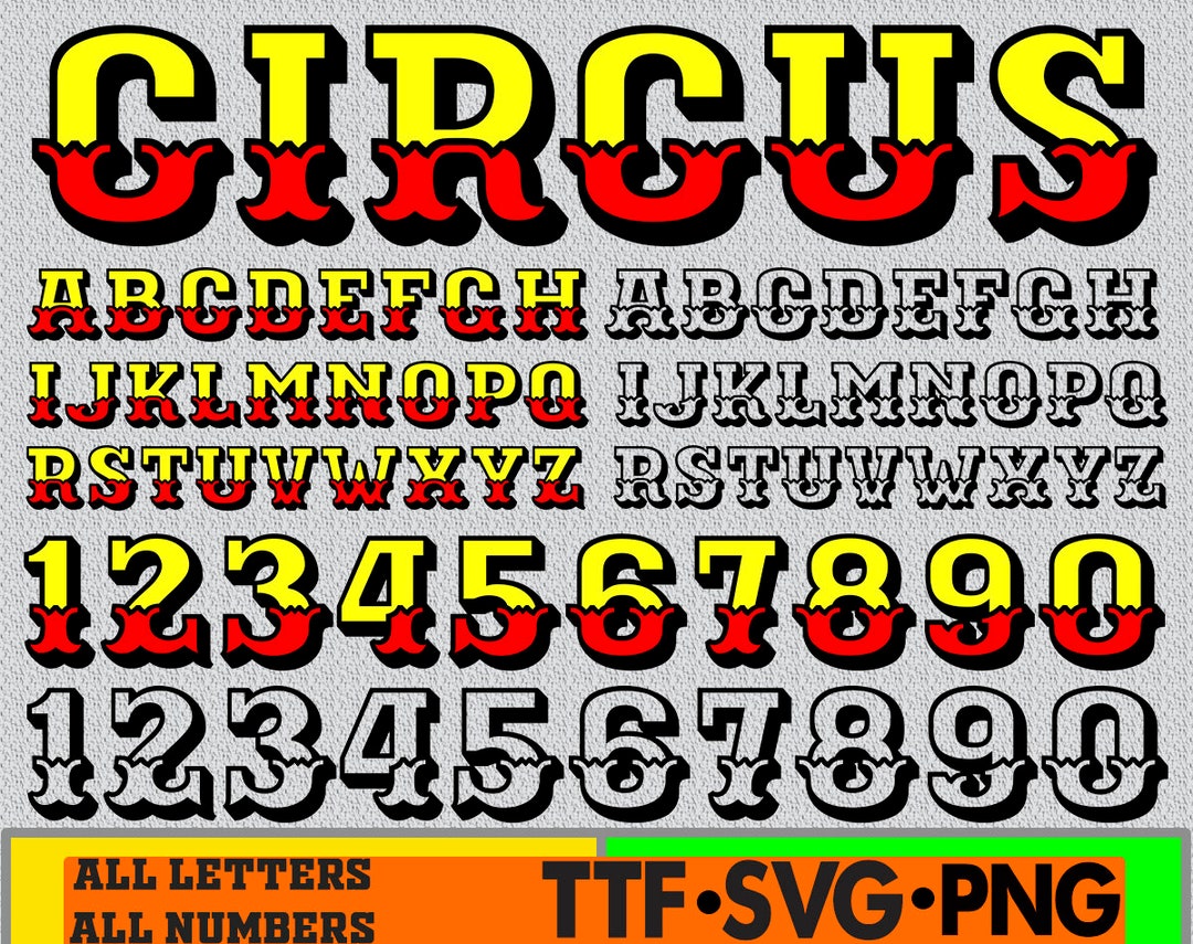 Circus Font Svg Circus Cut File Circus Alphabet Funfair Font Svg
