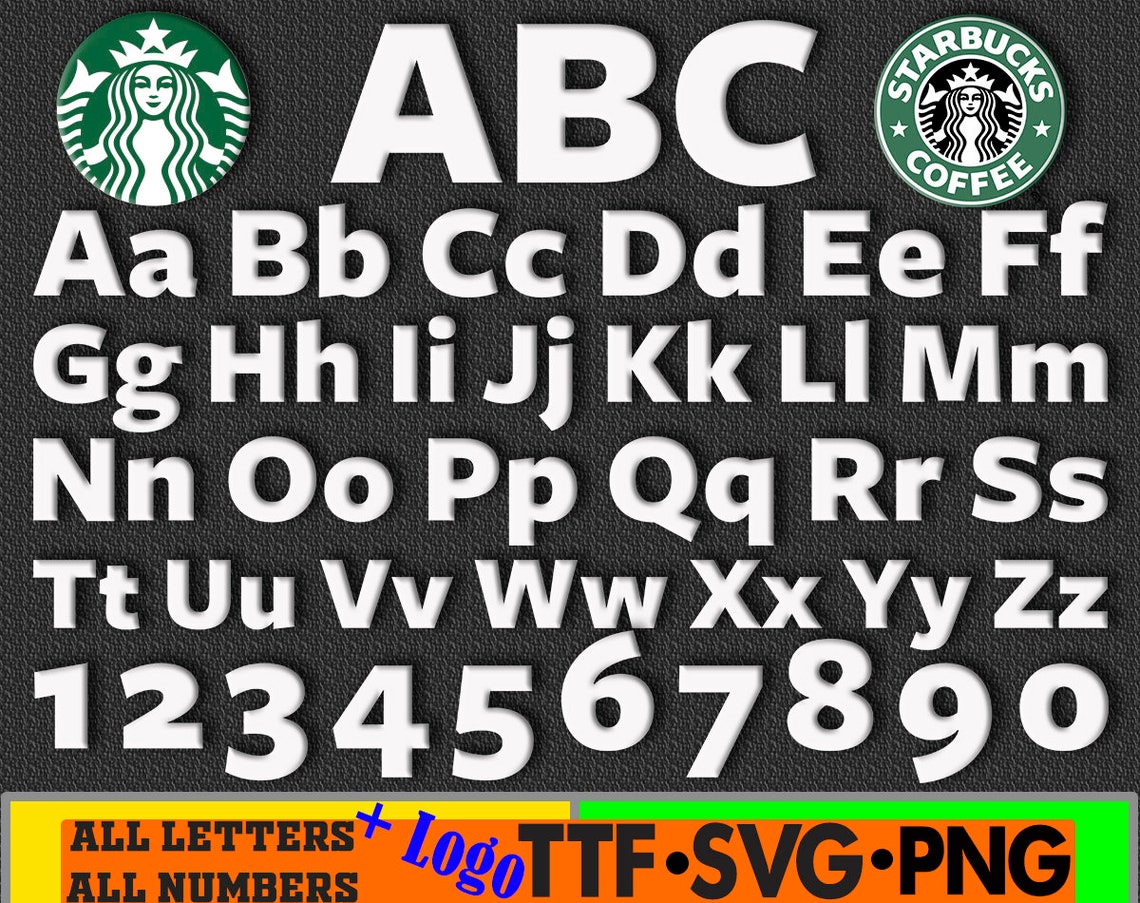Starbucks font Starbucks font svg Starbucks font for Cricut & Etsy