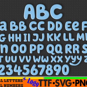 Font cartoon Letters SVG PNG Clipart Bundle Svg png file For Cricut Silhouette File Instant Download Digital TV-Show