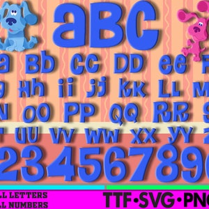 Font cartoon Letters SVG PNG Clipart Bundle Svg png file For Cricut Silhouette File Instant Download Digital TV-Show