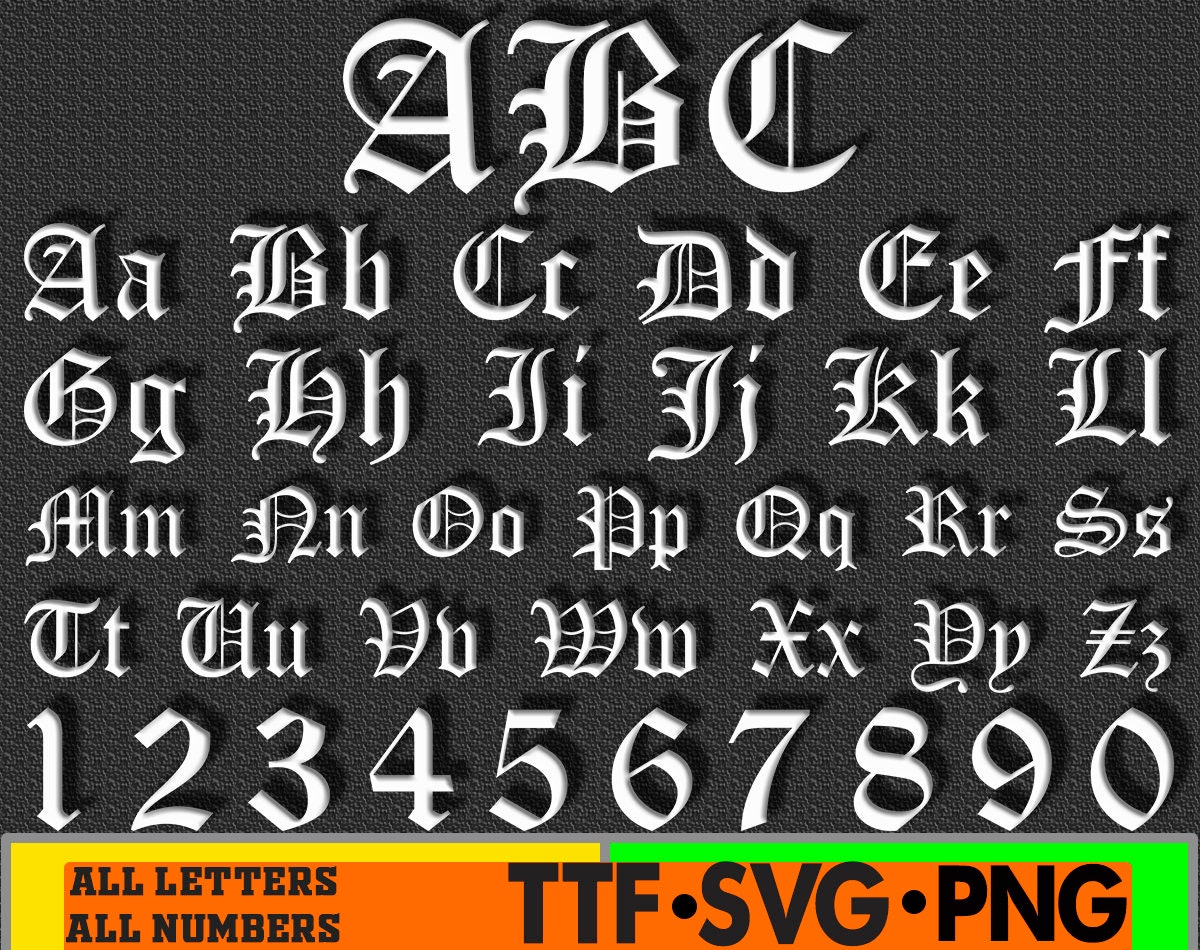 English Font Old English Font Svg Old English Script Svg Font | Etsy