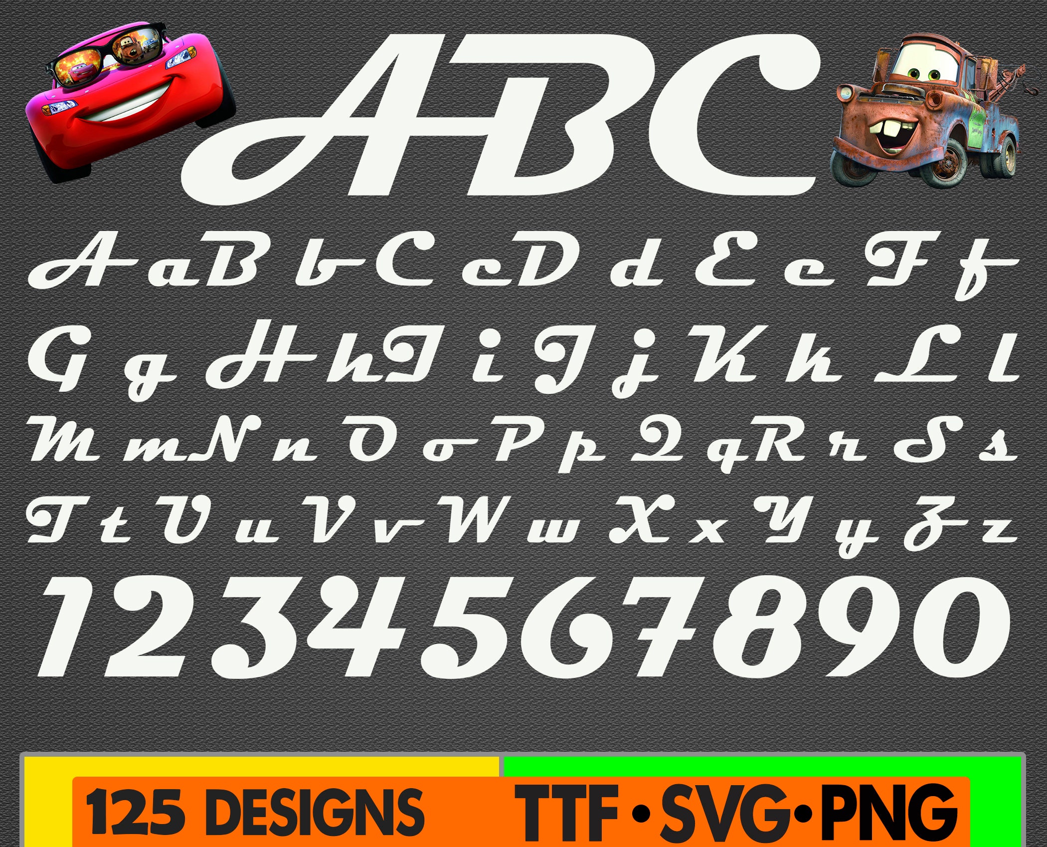 Alphabet Cars files for designs PNG SVG Letters Numbers SVG Etsy