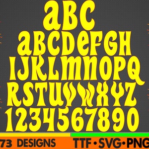 Alphabet Font cartoon Letters SVG PNG Clipart Bundle Svg png fire cut file Cricut Silhouette File Instant Download Digital TV-Show