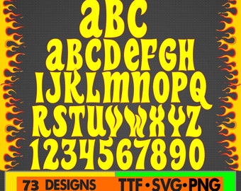 Alphabet Font cartoon Letters SVG PNG Clipart Bundle Svg png fire cut file Cricut Silhouette File Instant Download Digital TV-Show
