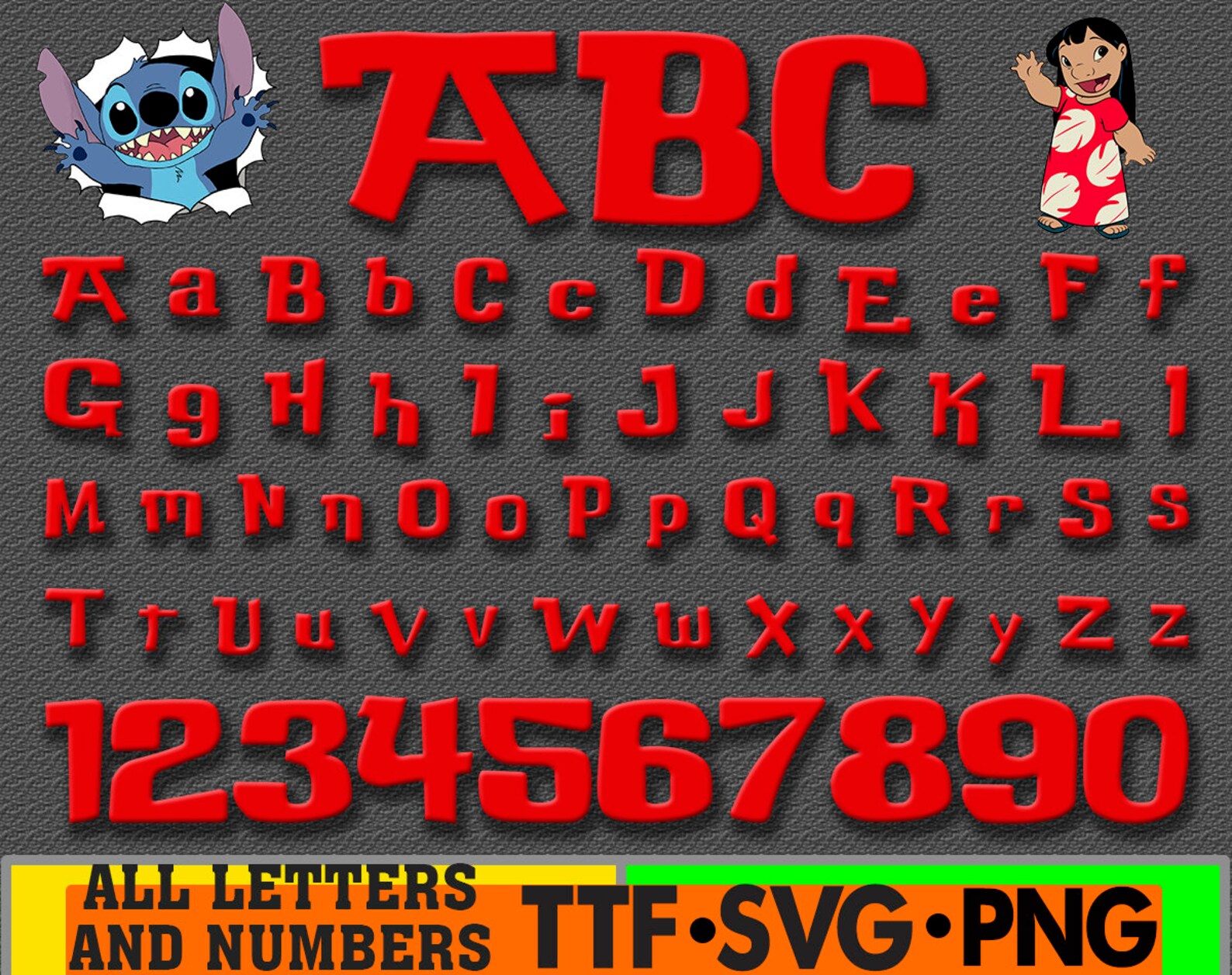 Font cartoon Letters and Numbers SVG PNG Clipart Bundle Svg | Etsy