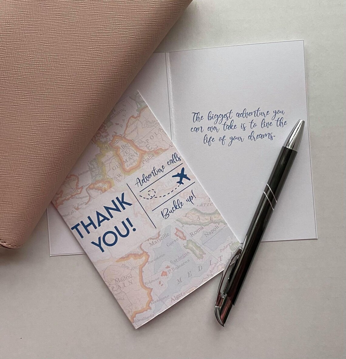 Travel themed thank you notes Etsy
