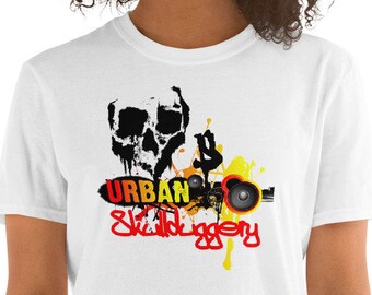 URBAN SKULLDUGGERY - Bold, Fun Short-Sleeve Unisex T-Shirt Skull Design