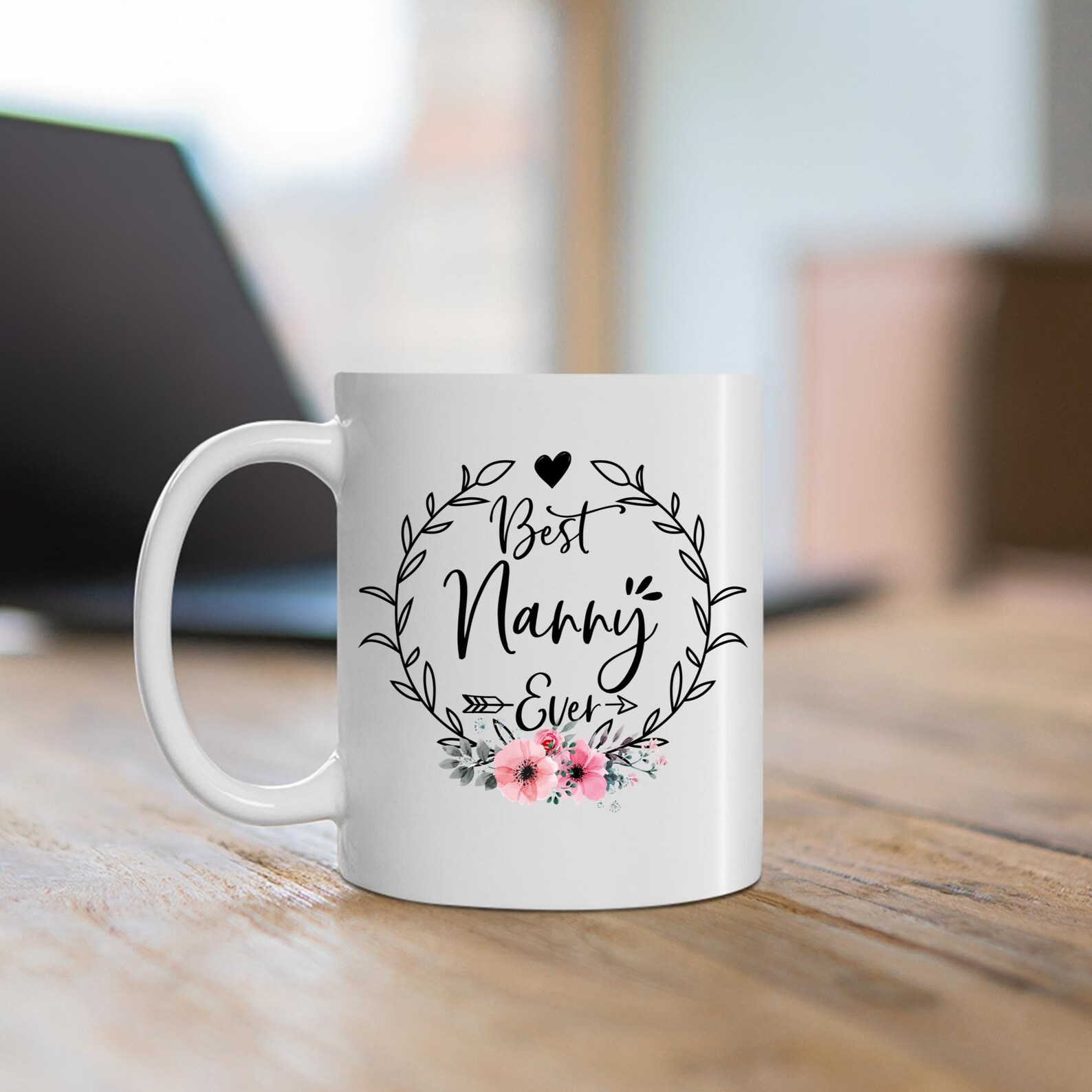Best Nanny Ever Mug Floral Nanny Mug Mothers Day Gift Gift Etsy