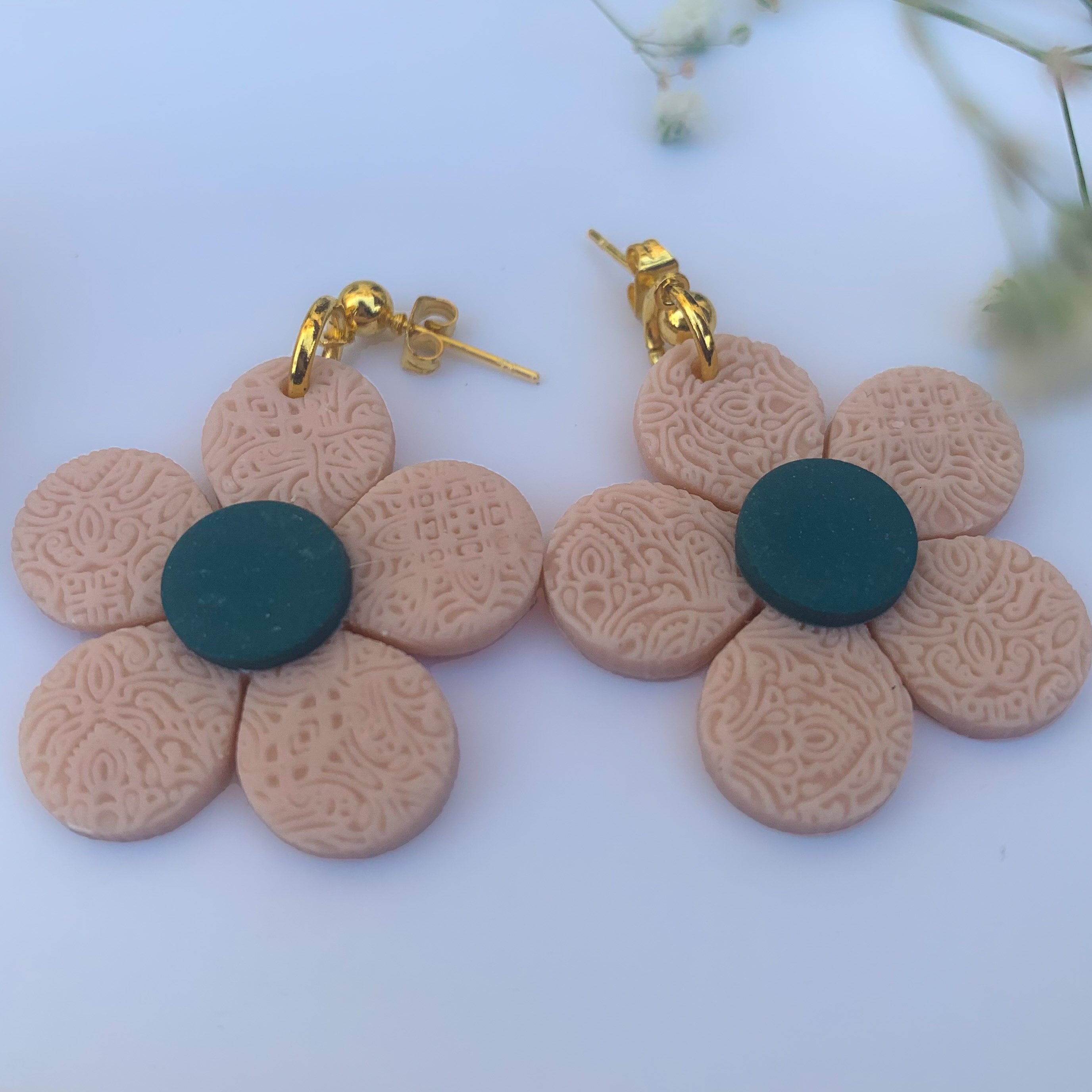Polymer clay floral design Earring polymerclay earrings Etsy