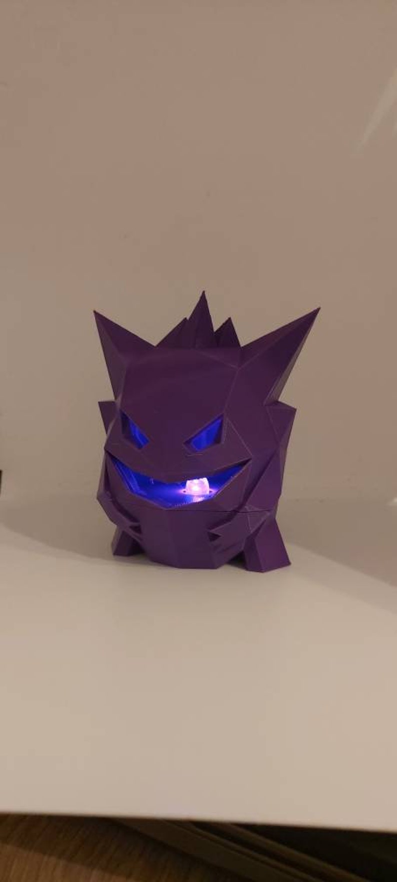 Halloween Gengar Figure. Light Up pokemon Statue. 3D Printed Gen