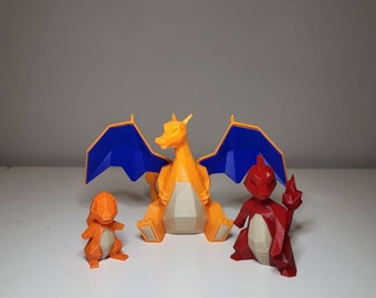 ヒトカゲの進化ライン。ヒトカゲ、リザードン、チャイザードの