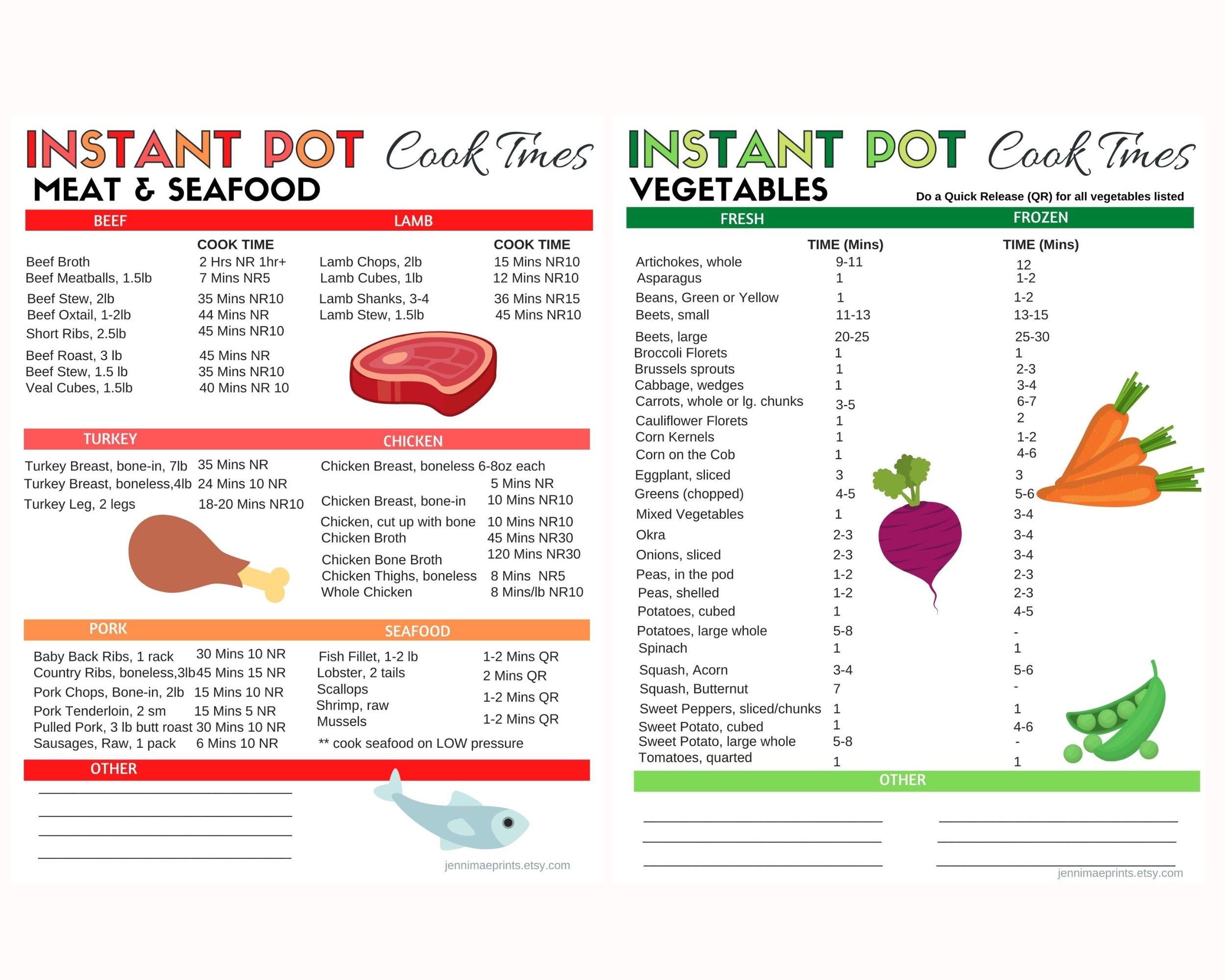 Instant Pot Cook Time Cheat Sheets-FREE Charts For ALL Foods  Instant pot  recipes, Instant pot pressure cooker, Instant pot