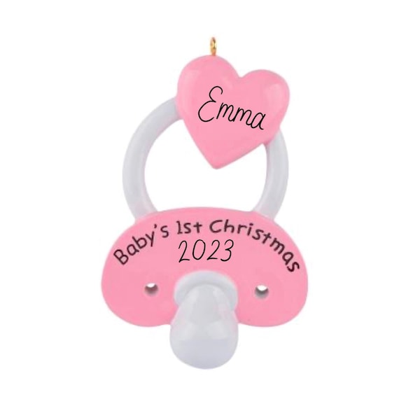 2023 Baby Girl Ornament - Personalized Pink Christmas Holiday Gift Baby's 1st First Nursery Decor Christmas Granddaughter Stocking Stuffer