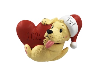 Dog Christmas Ornament - Personalized Custom Dog Ornament, New Dog New Puppy Love My Dog 2024 Dog Lover Gift, Dog Mom Christmas Holiday Gift