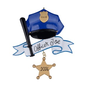 Police Ornament - Officer Ornament 2024 Ornament -- Personalized